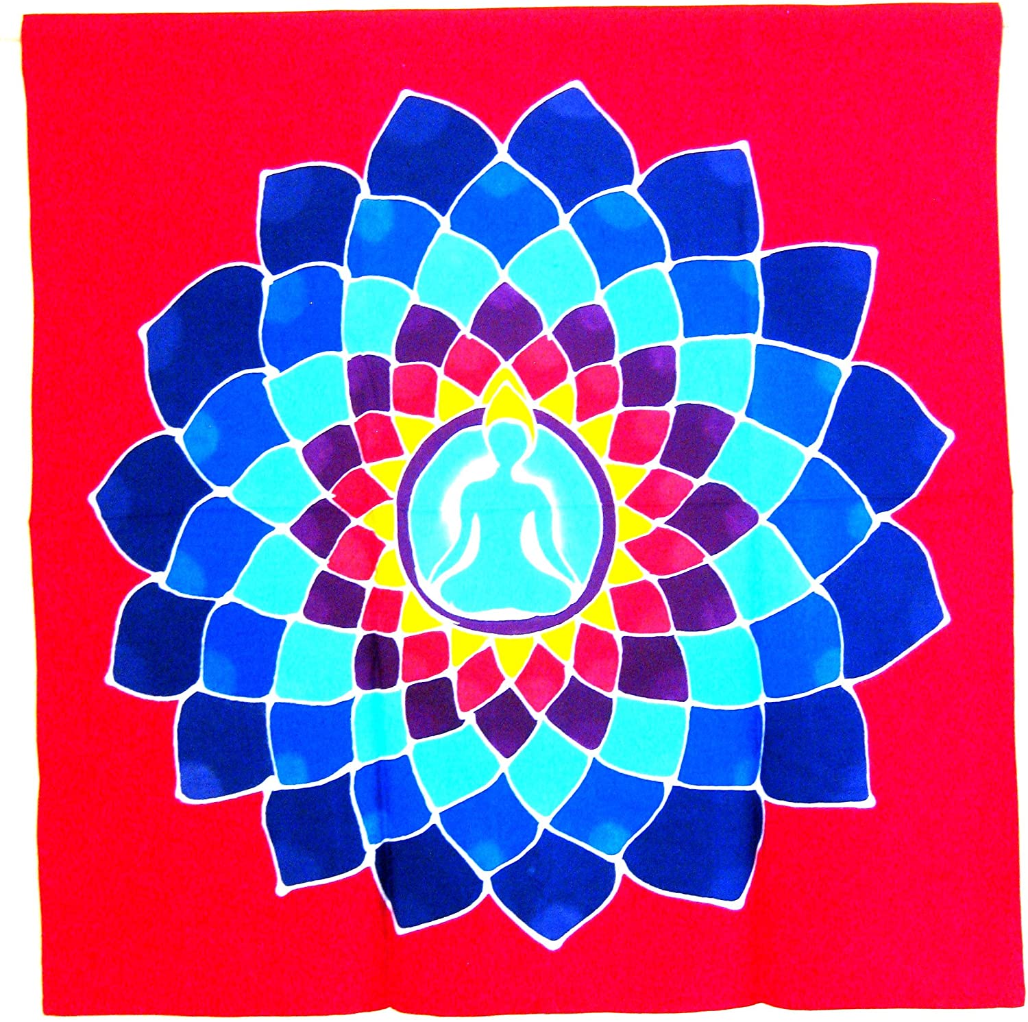 OMA Chakra Balancing Meditation & Yoga Batik Tapestry Wall Hanging Decor Om Mandala Federal (TM) Brand