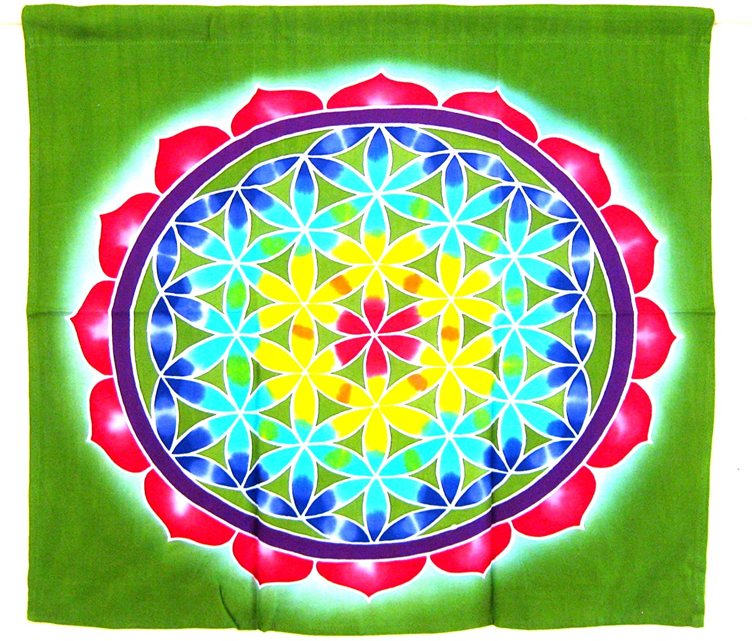 OMA Chakra Flower of Life Meditation & Yoga Batik Tapestry Wall Hanging Decor Om Mandala Federal (TM) Brand