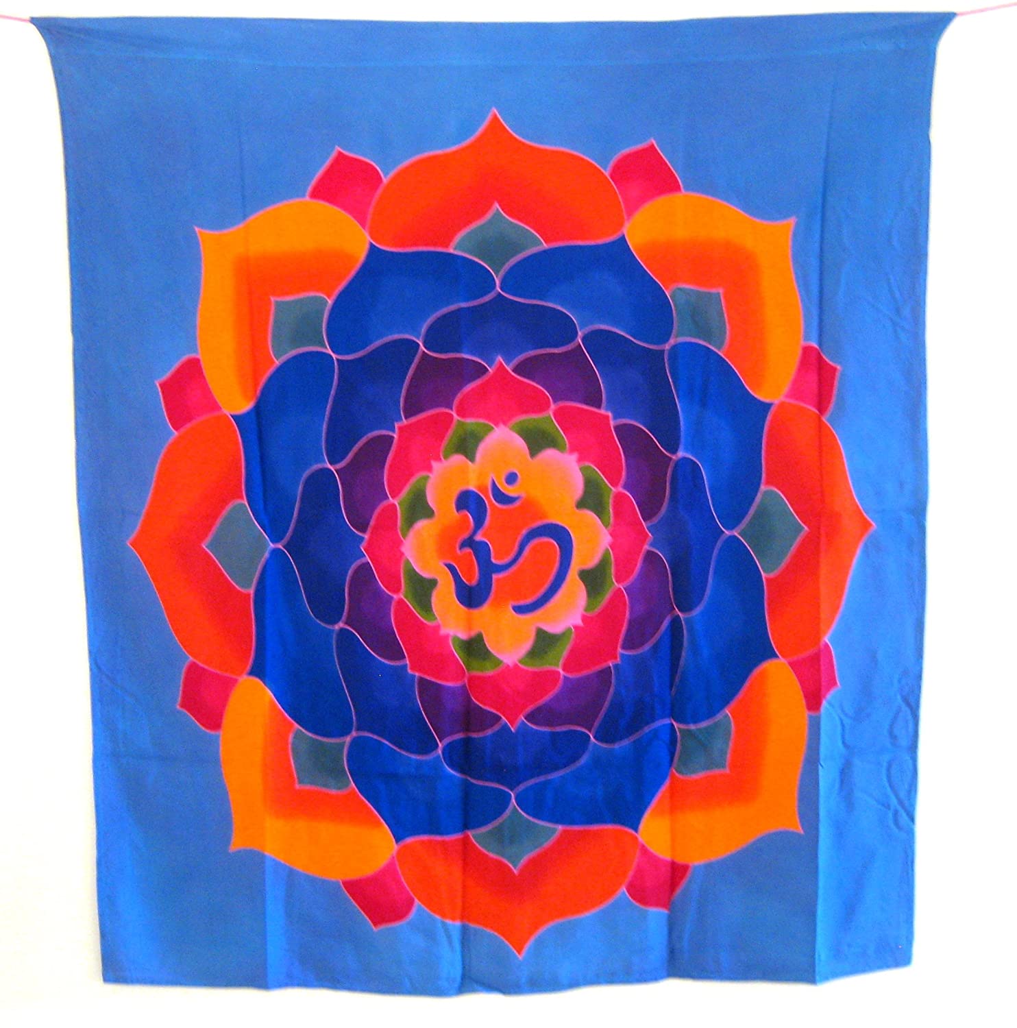 OMA Stunning OM Mandala Tapestry Wall Hanging Chakra Balancing Batik Design Wall Hanging Federal (TM) Brand