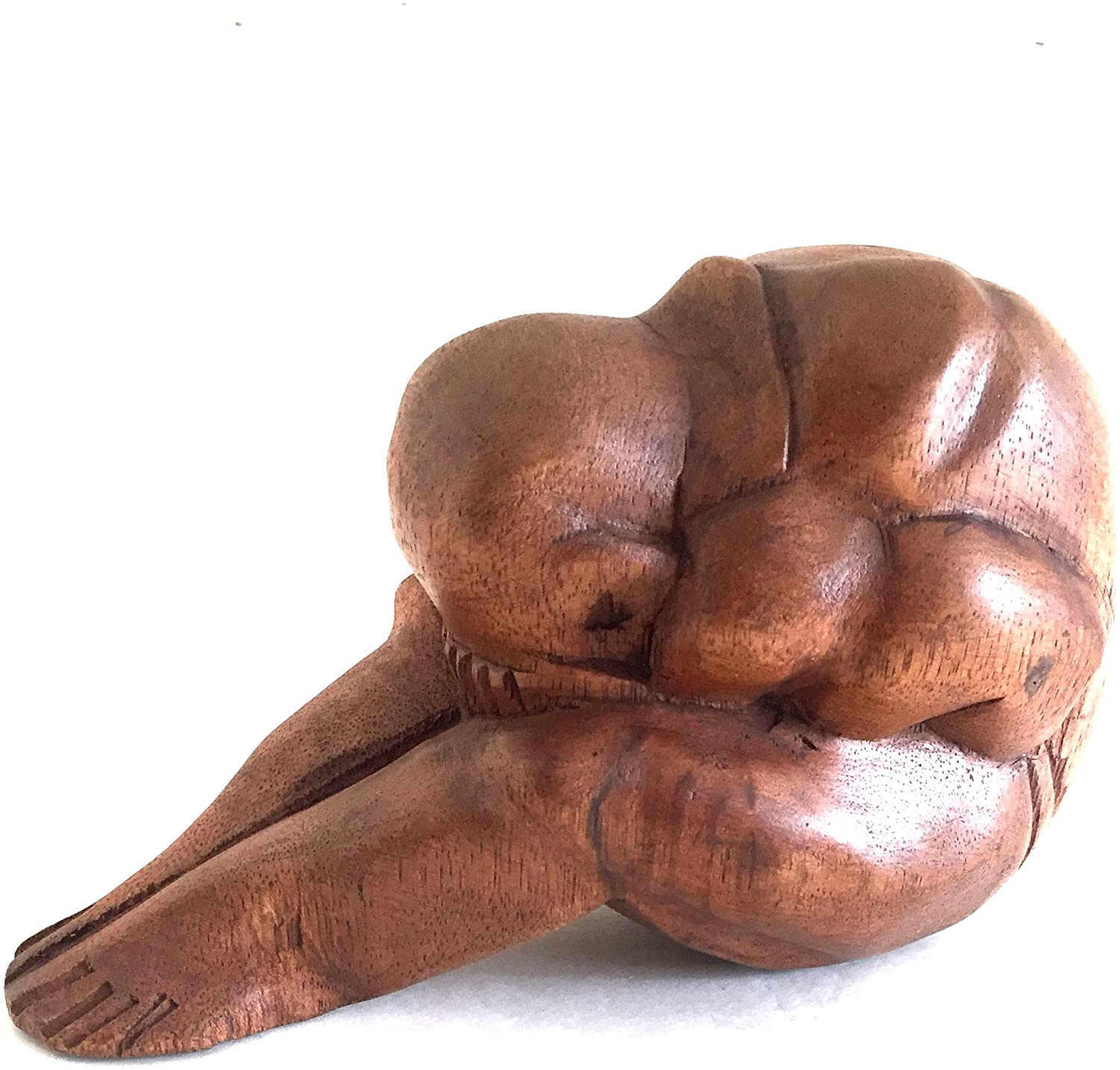 OMA Wood Carved Weeping Buddha Sculpture Reclining Buddha Meditation Yogi Brand