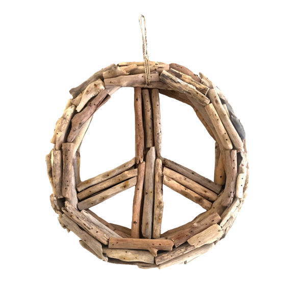Peace Sign Driftwood Wreath, Hand Crafted