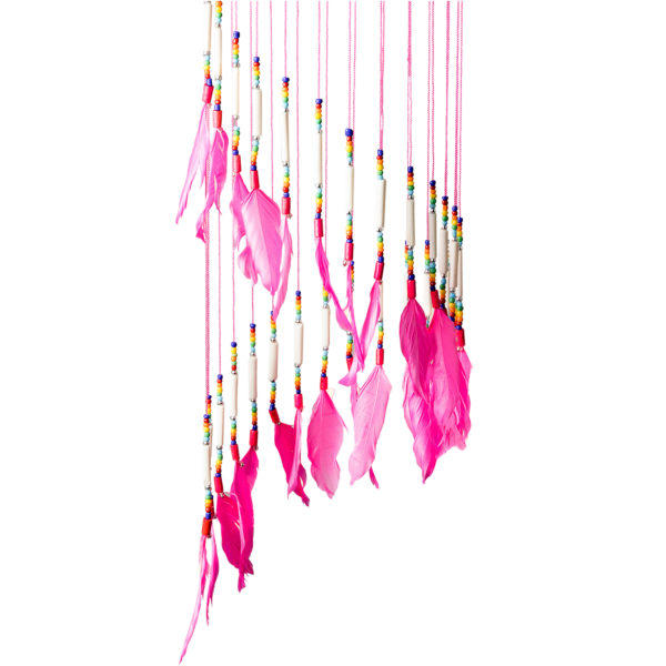 Pink Dream Catcher Mobile, Hand Crafted Spiral Design