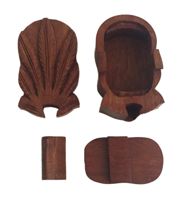 Hemp Leaf Cannabis Puzzle Box, Hand Carved