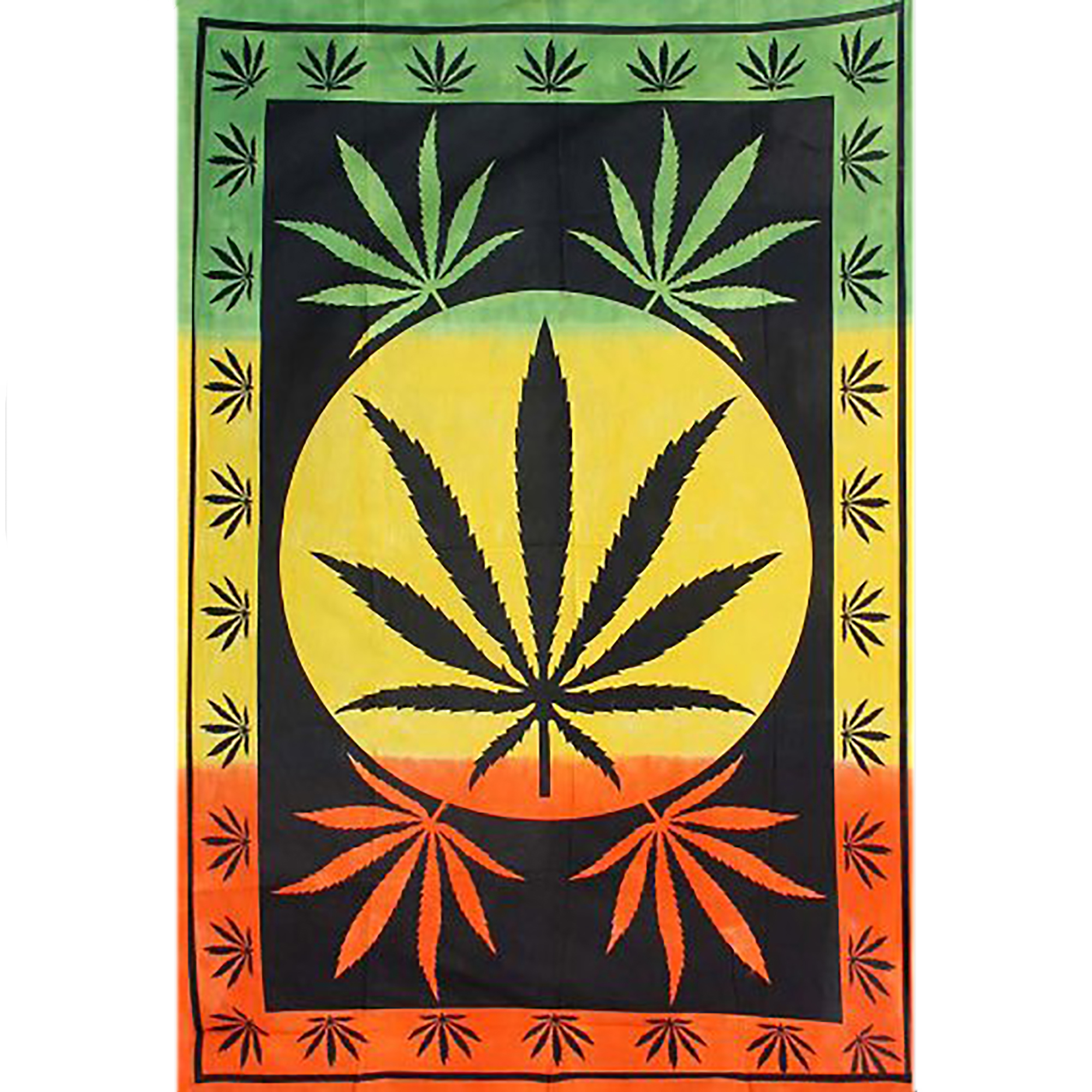 Rasta Leaf Cotton Tapestry -  Big Hemp