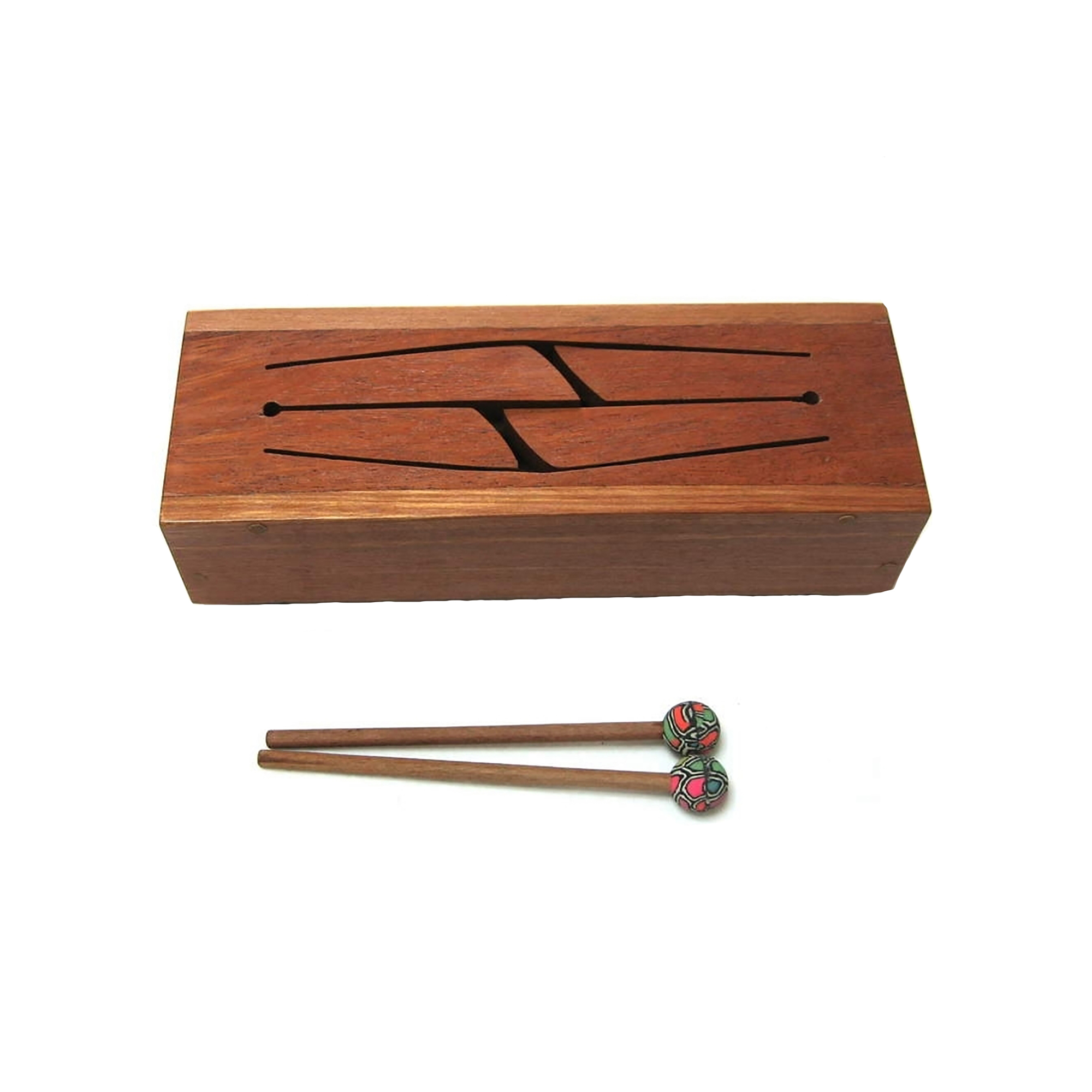 Mahogany Wood Tongue Drum With Mallets