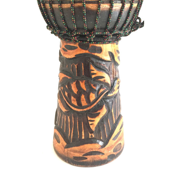 Hand Carved Djembe Drum, Trusting Turtle