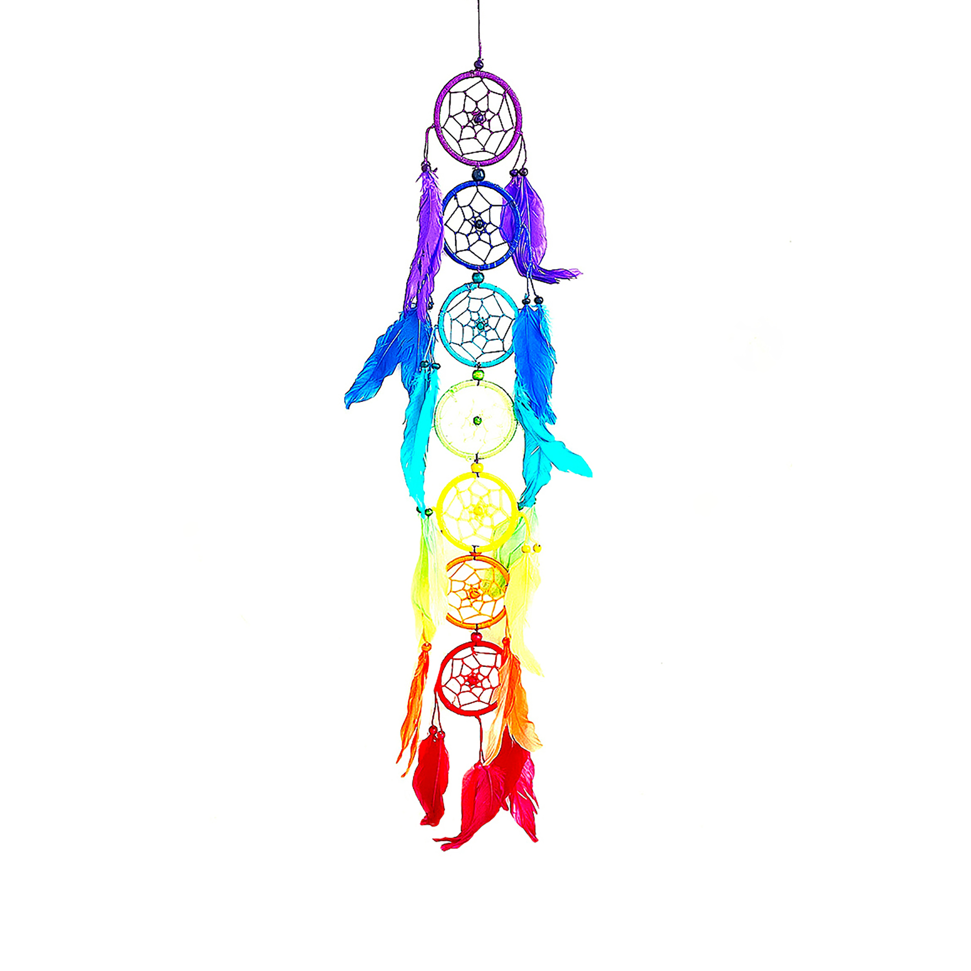 Seven Chakra Dream Catcher With Feathers