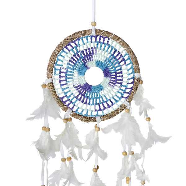 Blue Crochet Dream Catcher, Boho Style