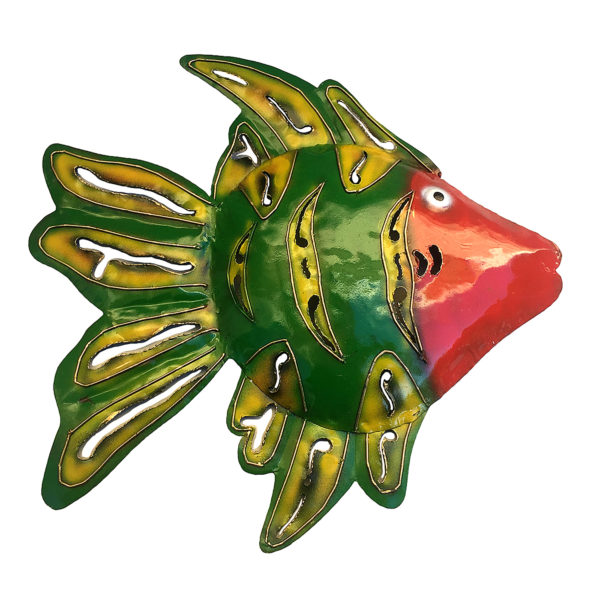 Metal Fish Wall Decor Art, Green