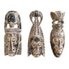 Tribal Wooden Masks, Whitewash Finish