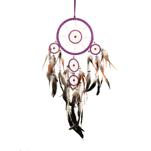 Purple Dream Catcher With Feathers, Native American Style
