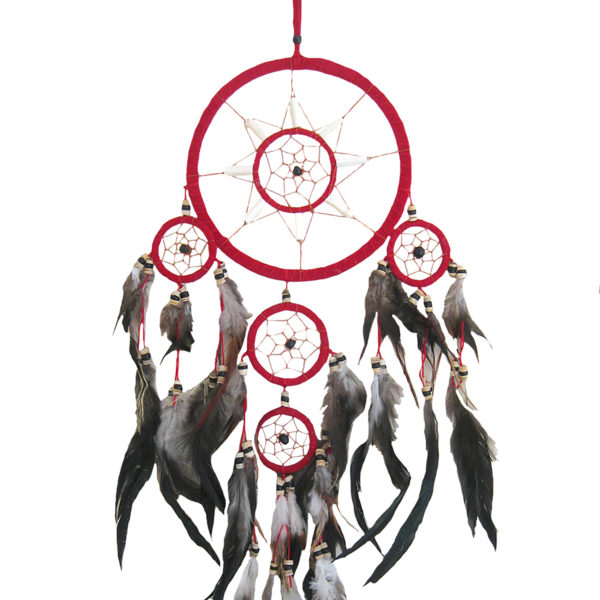 Red Dream Catcher, Full Circle - Native American Style
