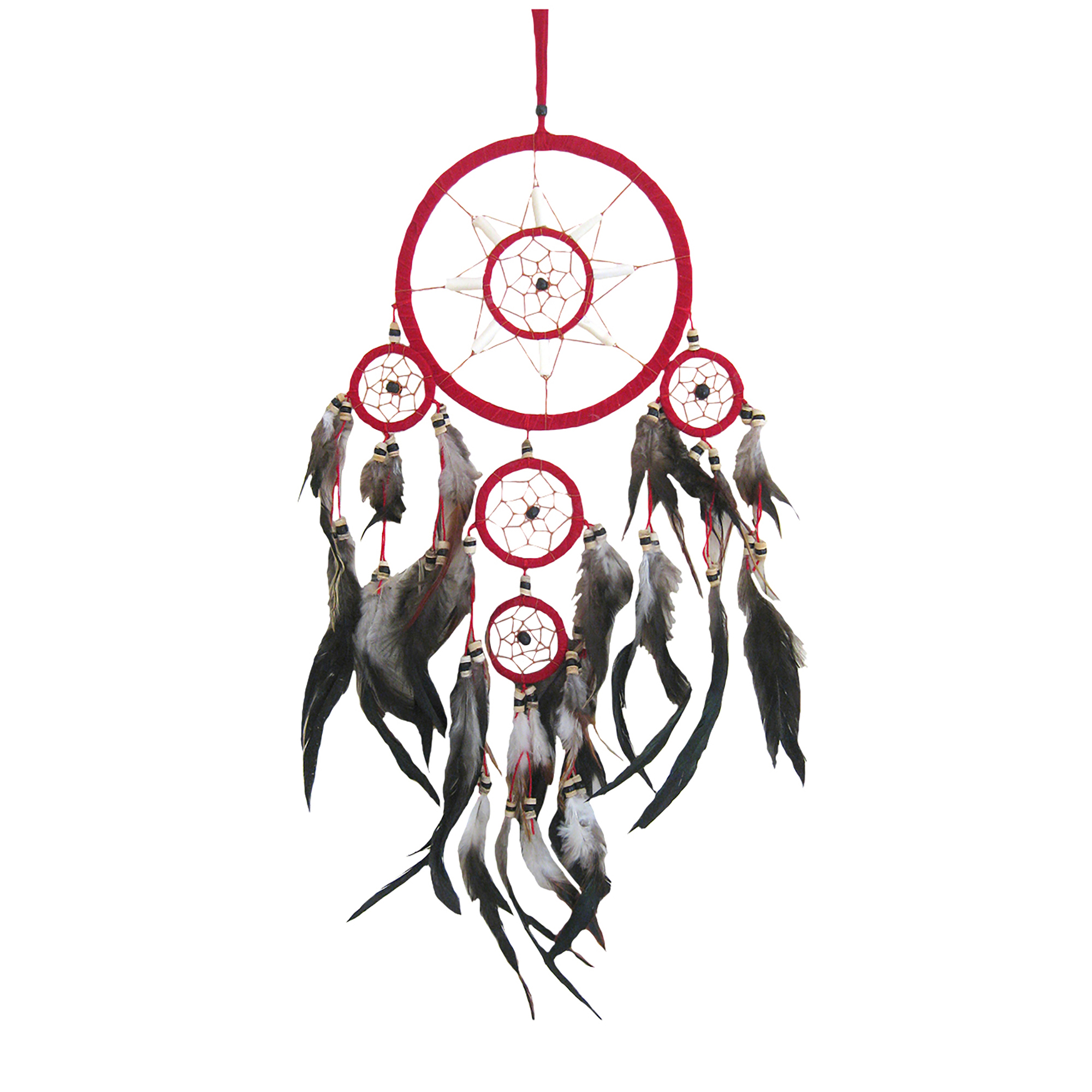 Red Dream Catcher, Full Circle - Native American Style