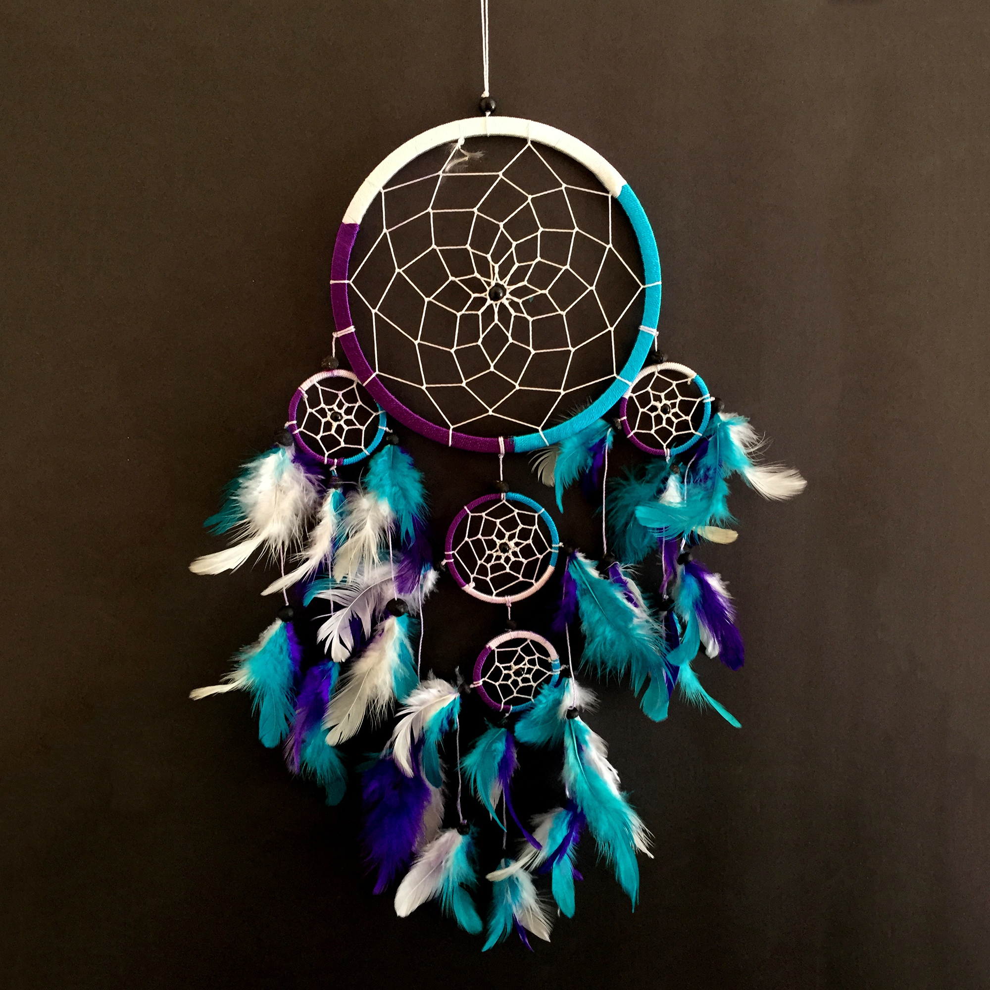 Tie Dye Dream Catcher In Mixed Colors, Intricate Design