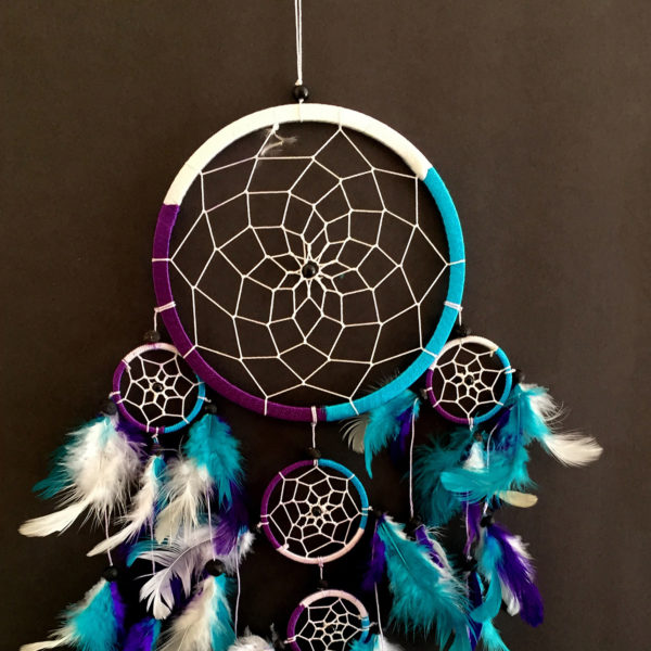 Tie Dye Dream Catcher In Mixed Colors, Intricate Design