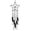 Night Star Dream Catcher With Feathers, Black Color