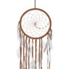 Boho Dream Catcher, Brown Suede With Feathers