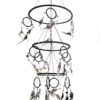 Triple Dream Catcher With Black Feathers And Mosaic Glass