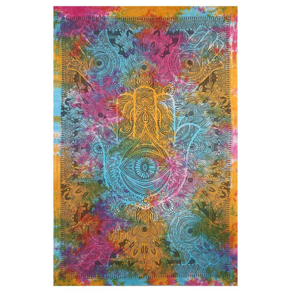 Hamsa Hand Of Fatima Tapestry, Tie Dye