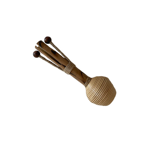 Wood Maraca And Clacker Duo, Hand Crafted