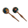 Wood Painted Maracas, Pair
