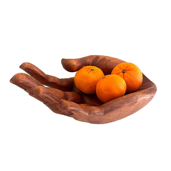 Wooden Hand Sculpture Decorative Bowl