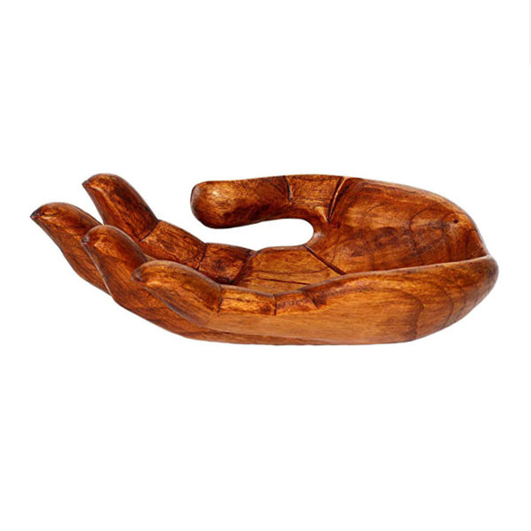 Wooden Hand Sculpture Decorative Bowl