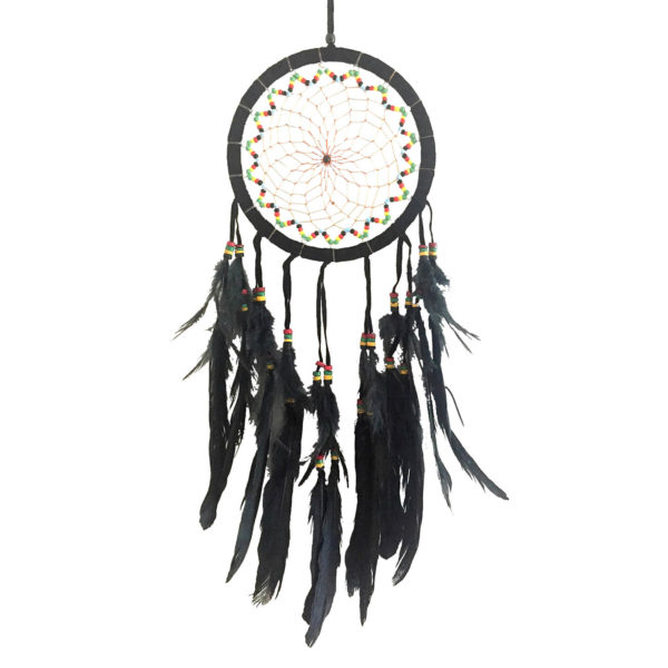 Rasta Bead Dream Catcher In Black