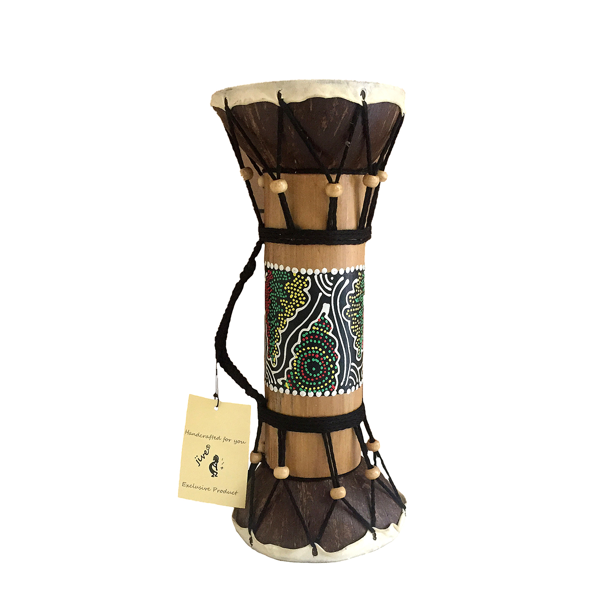 Vintage Bamboo Drum, Hand Painted - Assorted Designs