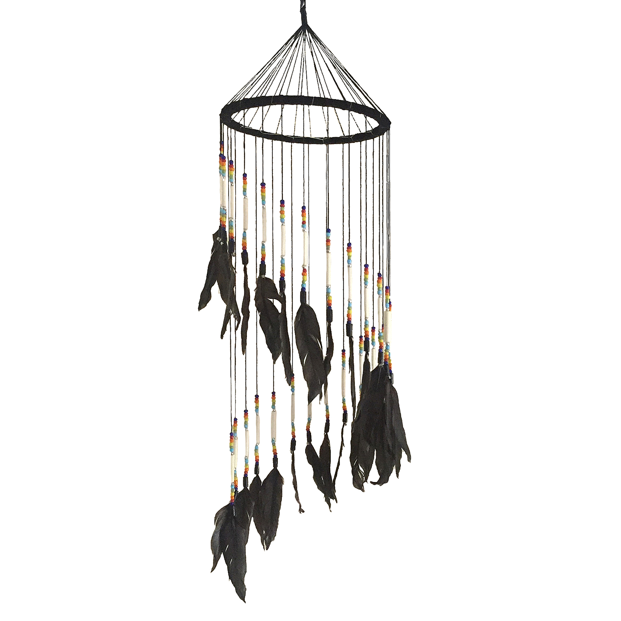 Spiral Black Dream Catcher Mobile, Hand Crafted