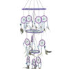 Purple Dream Catcher With Mosaic Glass, Triple Hoop