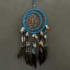 Double Hoop Turquoise Feather Dream Catcher, Tiger Eye Stone